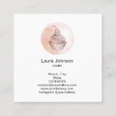 Cakes & snoepjes Cupcake Home Bakkerij Blush Roze Vierkante Visitekaartje (Achterkant)