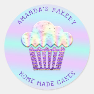 Cakes Sweet Cupcake Home Vegan Bakery Blue Paars Ronde Sticker