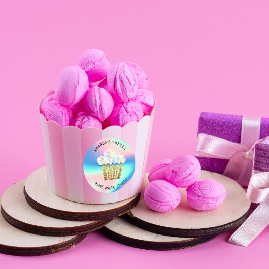 Cakes Sweet Cupcake Home Vegan Bakery Blue Ronde Sticker