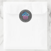 Cakes Sweet Cupcake Home Vegan Bakery Paars Grey Ronde Sticker (Tas)