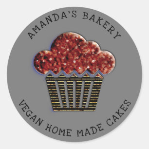 Cakes Sweet Cupcake Home Vegan Bakkerij Muffin Bru Ronde Sticker