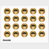 Cakes Sweet Homemade Bakery Muffin Smile Gold Ronde Sticker (Vel)