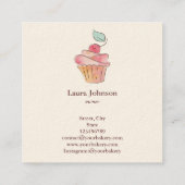 Cakes Sweets Cupcake Bakery Waterverf Squ Vierkante Visitekaartje (Achterkant)