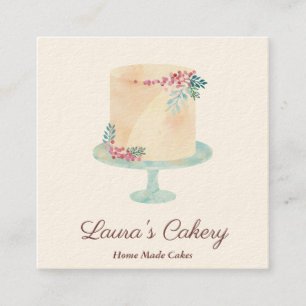 Cakes Sweets Cupcake Bakkerij Waterverf  Vierkante Visitekaartje