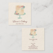 Cakes Sweets Cupcake Bakkerij Waterverf  Vierkante Visitekaartje (Voorkant / Achterkant)