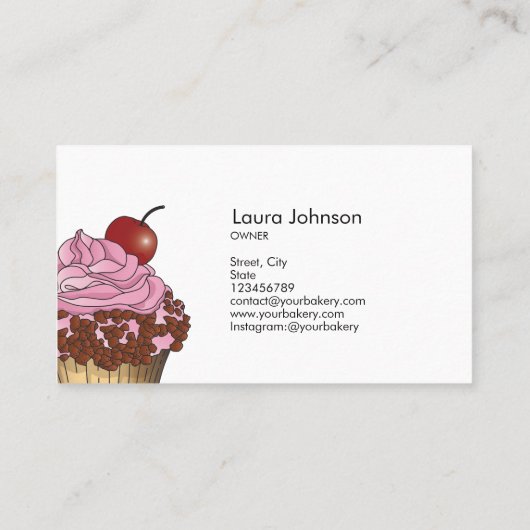 Cakes & Sweets Cupcake Home Bakery Drift Gold B Visitekaartje (Achterkant)