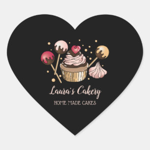 Cakes & Sweets Cupcake Home Bakery Drift Gold Hart Sticker