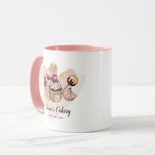 Cakes & Sweets Cupcake Home Bakery Drift Gold Mok (Voorkant links)