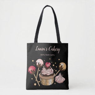Cakes & Sweets Cupcake Home Bakery Drift Gold Tote Bag