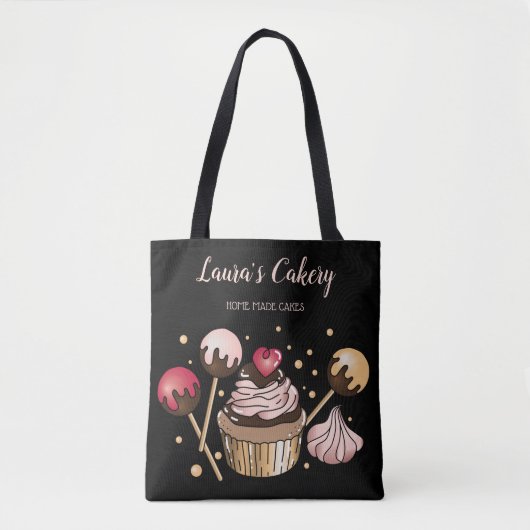 Cakes & Sweets Cupcake Home Bakery Drift Gold Tote Bag (Voorkant)