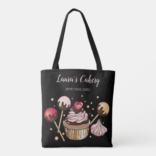 Cakes & Sweets Cupcake Home Bakery Drift Gold Tote Bag (Achterkant)