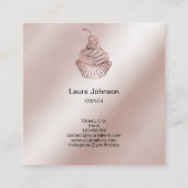 Cakes & Sweets Cupcake Home Bakery Drift Gold Vierkante Visitekaartje (Achterkant)