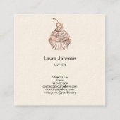 Cakes & Sweets Cupcake Home Bakery Drift Gold Vierkante Visitekaartje (Achterkant)