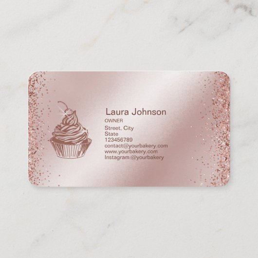 Cakes & Sweets Cupcake Home Bakery Drift Gold Visitekaartje (Achterkant)