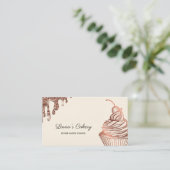 Cakes & Sweets Cupcake Home Bakery Drift Gold Visitekaartje (Staand voorkant)