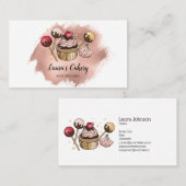 Cakes & Sweets Cupcake Home Bakery Drift Gold Visitekaartje (Voorkant / Achterkant)