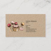 Cakes & Sweets Cupcake Home Bakery Drift Gold Visitekaartje (Achterkant)