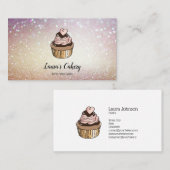 Cakes & Sweets Cupcake Home Bakery Drift Gold Visitekaartje (Voorkant / Achterkant)