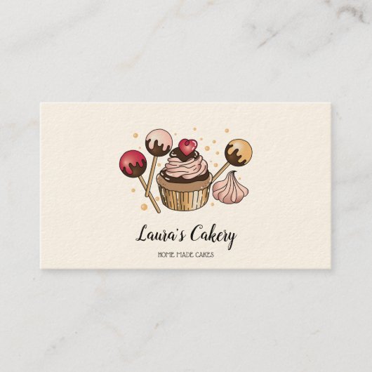 Cakes & Sweets Cupcake Home Bakery Drift Gold Visitekaartje (Voorkant)