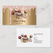Cakes & Sweets Cupcake Home Bakery Drift Gold Visitekaartje (Voorkant / Achterkant)