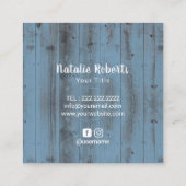 Cakes & Sweets Cupcake Home Bakery Dusty Blue Vierkante Visitekaartje (Achterkant)