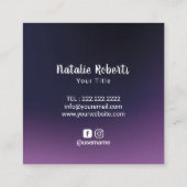 Cakes & Sweets Cupcake Home Bakery Elegant Paars Vierkante Visitekaartje (Achterkant)