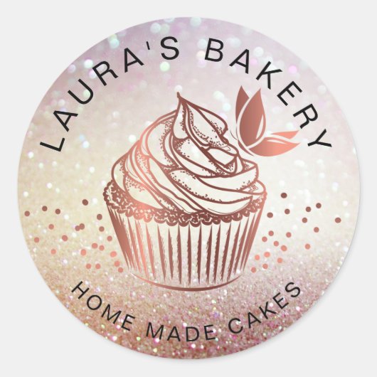 Cakes Sweets Cupcake Home Bakery Girly Ronde Sticker (Voorkant)