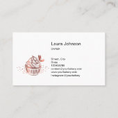 Cakes Sweets Cupcake Home Bakery Girly  Visitekaartje (Achterkant)