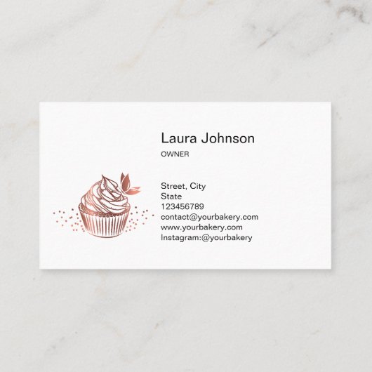 Cakes Sweets Cupcake Home Bakery Girly  Visitekaartje (Achterkant)