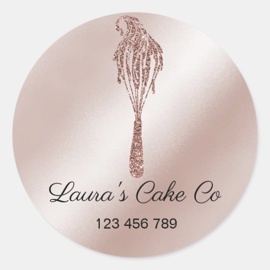 Cakes Sweets Cupcake Home Bakery Girly Waterverf Ronde Sticker (Voorkant)