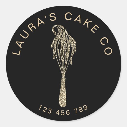 Cakes Sweets Cupcake Home Bakery Girly Waterverf Ronde Sticker (Voorkant)