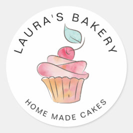 Cakes Sweets Cupcake Home Bakery Girly Waterverf Ronde Sticker