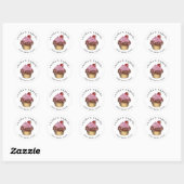 Cakes Sweets Cupcake Home Bakery Girly Waterverf Ronde Sticker (Vel)