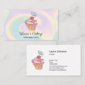 Cakes Sweets Cupcake Home Bakery Girly Waterverf Visitekaartje (Voorkant / Achterkant)