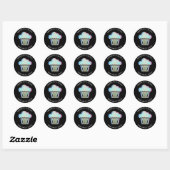 Cakes Sweets Cupcake Home Bakery Holographic Black Ronde Sticker (Vel)