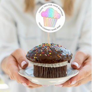 Cakes Sweets Cupcake Home Bakery Logo Holographic Ronde Sticker