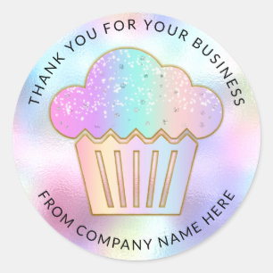 Cakes Sweets Cupcake Home Bakery Name Hologram Ronde Sticker