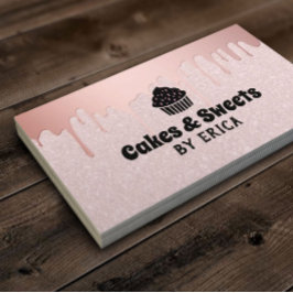 Cakes & Sweets Cupcake Home Bakery Pink Glitter Visitekaartje