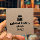 Cakes & Sweets Cupcake Home Bakery Rustic Kraft Vierkante Visitekaartje