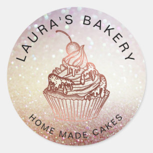 Cakes & Sweets Cupcake Home Bakery Rustige Vintage Ronde Sticker
