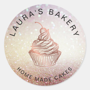 Cakes & Sweets Cupcake Home Bakery Rustige Vintage Ronde Sticker