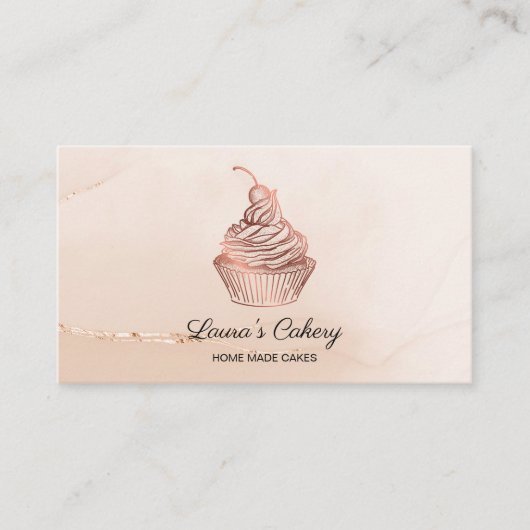 Cakes & Sweets Cupcake Home Bakery Rustige Vintage Visitekaartje (Voorkant)