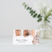 Cakes & Sweets Cupcake Home Bakery Rustige Vintage Visitekaartje (Staand voorkant)