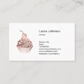 Cakes & Sweets Cupcake Home Bakery Rustige Vintage Visitekaartje (Achterkant)