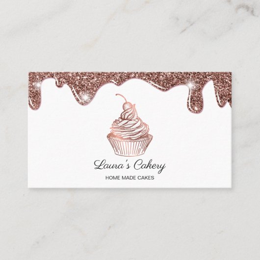 Cakes & Sweets Cupcake Home Bakery Rustige Vintage Visitekaartje (Voorkant)