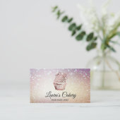 Cakes & Sweets Cupcake Home Bakery Rustige Vintage Visitekaartje (Staand voorkant)