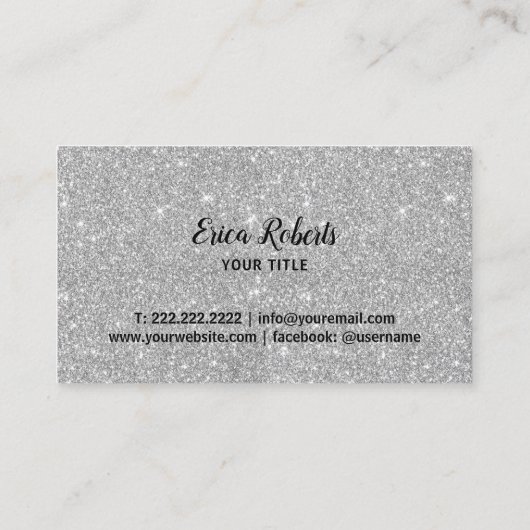 Cakes & Sweets Cupcake Home Bakery Silver Glitter Visitekaartje (Achterkant)