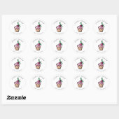 Cakes & Sweets Cupcake Home Bakkerij schattig girl Ronde Sticker (Vel)