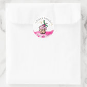 Cakes & Sweets Cupcake Home Bakkerij schattig girl Ronde Sticker (Tas)