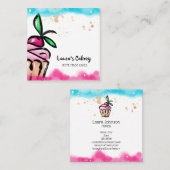 Cakes & Sweets Cupcake Home Bakkerij schattig girl Vierkante Visitekaartje (Voorkant / Achterkant)